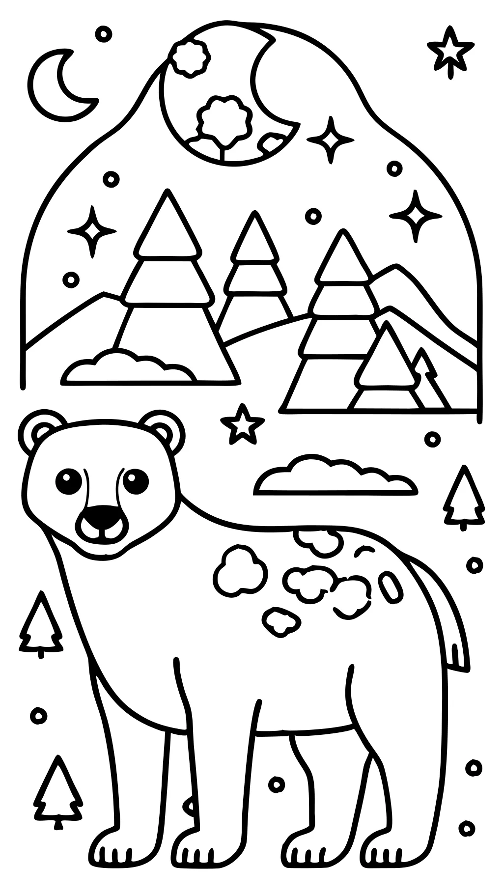 coloring pages of a polar bear